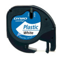 DYMO Genuine Pearl White Plast Tape for LetraTag Plastic Tape. 12mm x 4m. Tear-resistant and easy-to-use plastic labels.