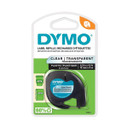DYMO Genuine LetraTag Labeller Plastic Tape 12mm x 4M. Black on Clear -  Tear-resistant. 1 label cartridge /cassette per pack. Clear Plastic - Adhesive Tape (Polyester).