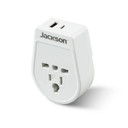 JACKSON Slim Inbound Travel Adaptor 1x USB-A and 1x USB-C (2.1A) Charging Ports. For incoming Tourists from USA - Japan - UK - & Hong Kong. Converts Plugs for use in NZ/AUS