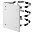HONEYWELL 60 Series PTZ Pole Mount Bracket for HC60WZ2E30 - White. Low Profile Contemporary Design. Easy Cable Feed-Through. Steel. Indoor and Outdoor.