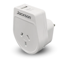 JACKSON Slim Outbound Travel Adaptor 1x USB-A and 1x USB-C (2.1A) Charging Ports. Converts NZ/AUS Plugs for use in UK - Hong Kong & More.
