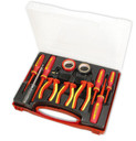 GOLDTOOL 11-Piece Electrical Insulated Screwdriver Set. Includes: Side & Long Nose Pliers - Wire Stripper - 2x PVC Tapes - Philips Screwdriver