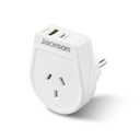 JACKSON Slim Outbound Travel Adaptor 1x USB-A and 1x USB-C (2.1A) Charging Ports. Converts NZ/AUS Plugs for use in Europe - Bali & More.