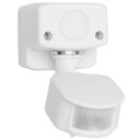 HOUSEWATCH IP44 Surface Mount Outdoor Infrared Motion Sensor 120 Degree Sensor with Adjustable Time - Distance & Lux. 12V DC/AC Input. Wall/Ceiling Mount. Includes S/S Screws. White.