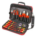 GOLDTOOL 18 Piece Electrician''s Repair Tool Kit. Includes Utility Knife - Insulation Tape - Long Nose Pliers - Diagonal Pliers - Voltage Tester Pen - Electrical Insulated Screwdriver & More