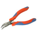 GOLDTOOL 120mm Bent Nose Polished CRV Precision Plier. 28mm Smooth Jaws - Double Leaf Springs. Rubber Easy Grip Handles for Greater Comfort. Red/Blue Colour