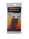 POWERFORCE Cable Tie Black UV 150mm x 3.6mm Weather Resistant Nylon. Pack of 100. Made from U.L. Approved Nylon 6/6 with Flamability Rating of UL 94V-2.