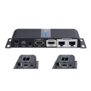 LENKENG 1-In-2-Out 1080P HDMI Extender. 1x HDMI in & 2x RJ45 out. Compatible with CAT6/6a/7 Cables - Transmit up to 40m - Plug & Play - Wall-mountable - Supports EDID - Includes 1x Transmitter & 2x Rx.