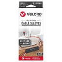 VELCRO Mountable Cable Sleeves. Mount Electrical Cords out of Sight Easy to Add or Change Cables. Removable Adhesive. Under Desk Management Solution. 203x120mm. 2x Sleeve Pack. Black Colour.