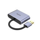 UNITEK USB-A to HDMI 2.0 & VGA Adapter with Dual Monitor Support. Screen Res up to 1920x1080P (FHD). Gold-Plated Connector & Ports. Aluminium-Alloy Housing. 15cm Cable. Space Grey Colour. V1304A