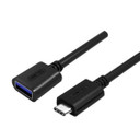 UNITEK 0.2m USB 3.0 USB-C Male to USB-A Female Cable. OD: 4.0mm, Nickel Plated, Ultra-Compact Cable, Reversible USB-C Connector, Supports Data Transfer Speed up to 5Gbps, Sync & Charging. Black Color Y-C476BK