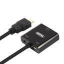 UNITEK HDMI to VGA Converter with Audio. 17cm Cable Length. Convert Signal from HDMI to VGA. Supports Resolution up to Full HD 1080p. Supports 3D, 24K Gold-Plated Connector. Plug and play Y-6333