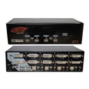 REXTRON 4 Port Dual-View DVI/USB KVM Switch with Audio. Colour Black.   