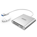 UNITEK USB 3.0 to Multi-In-One Card Reader. Includes USB-C Adapter Aluminuim Style Housing. Bus powered. Data Transfer up to 5Gbps. Reads Any Type of Memory Card. Plug and play.
