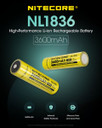 Nitecore Li-Ion Rechargeable 18650 Battery 3600Mah 3.6V