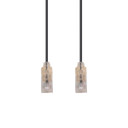 DYNAMIX 0.75m Cat6A 10G Black Ultra-Slim Component Level UTP Patch Lead (30AWG) with RJ45 Unshielded Gold Plated Connectors. Supports PoE IEEE 802.3af (15.4W).