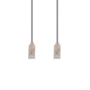 DYNAMIX 1m Cat6A 10G Grey Ultra-Slim Component Level UTP Patch Lead (30AWG) with RJ45 Unshielded Gold Plated Connectors. Supports PoE IEEE 802.3af (15.4W).