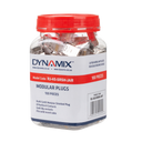 DYNAMIX RJ45 100pc Jar, (Round Solid) 8P8C Shielded Modular Plug. 50 micron
