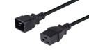 DYNAMIX 2M IEC 16A Power Extension Cord. (C20 Plug to C19 Socket) 1.5mm. BLACK COLOUR