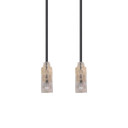 DYNAMIX 1m Cat6A 10G Black Ultra-Slim Component Level UTP Patch Lead (30AWG) with RJ45 Unshielded Gold Plated Connectors. Supports PoE IEEE 802.3af (15.4W).