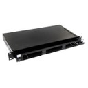 DYNAMIX 19'' 1U Fibre Patch Panel 3x Slot Ver5. Metal Sliding Drawer Black. Supplied with 2x 24 Port Splice Cassette, Cable Management Accessories & Cable Gland