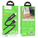 Hoco 5A Nylon Braided Metallic USB Cable w/ Dynamic LED  - Type C (U126)