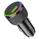 Hoco 38W PD+QC Aluminum Super Fast Car Charger w/ LED Ring Light (NZ14A)