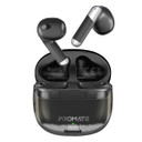 PROMATE In-Ear HD Bluetooth Earbud with Intellitouch & 300mAh Charging Case. Ergonomic Fit, up to 6-Hour Playback, 2x 40mAh Earphone Battery, Auto Pairing, Black Colour 