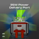 PROMATE 10000mAh 4-in-1 Smartphone & Apple Watch Charging Power Bank with USB-C & Lightning Cable. 35W PD USB-C Cable. QC 3.0. USB-C In/Out. Smart LED Display.