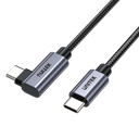 UNITEK 5m USB-C to Right Angled 90 Degree USB-C Connector. Supports 100W PD Fast Charging & USB PD3.0/ QC3.0. Supports 20/5A. Data Transfer Speed up to 480Mbps. Aluminium Alloy/Space Grey.