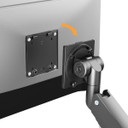 BRATECK 17-57" Heavy-Duty Gas Spring Single Monitor Desk Mount Arm Bracket. Supports Monitors up to 27kgs, Detachable VESA Plate, Includes VESA Adapters, Clamp or Grommet Instal. Black Colour.