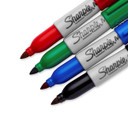 SHARPIE 4-Pack Mini Fine Point Permanent Markers. Permanent on most Surfaces. Quick Drying, Fade & Water-resistant Ink. Includes 4x Colours Black, Blue, Green & Red.