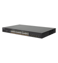 EDGECORE 28 Port Lite L2 Smart Gigabit Web Managed PoE Switch with 24 PoE Ports (90W) and 4 SFP Ports. 480W Power Budget. 6KV Power Surge Protection. Fan-Cooled Design.