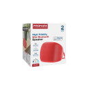 PROMATE 5W Wireless HD Bluetooth Portable Speaker with Built-in Lanyard. Battery Capacity 1200mA, Up to 24 Hours Playback, Supports Handsfree, Charge Time 2-3 Hours, IPX4 Water-Resist. Red Colour