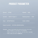 Vipfan 35W Gan Ultra Fast Charger W/ Usb-C & Usb-A (Au8)