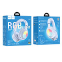 Hoco Bluetooth Headset W/ 46 Hours, Rgb Light (W48) - Blue