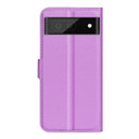 Google Pixel 6A      Pu Wallet Case    [Purple]