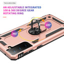 Samsung Galaxy S21 FE 5G      Military Armour Ring Case    RoseGold