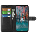 Nokia C12      Pu Wallet Case    [Black]
