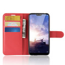 Nokia 6.1 Plus (X6)      Pu Wallet Case    [Red]