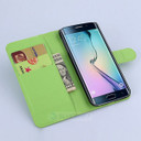 Galaxy S6 Edge      Pu Wallet Case    [Green]