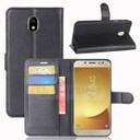 Galaxy J7 Pro/J7 2017      Pu Wallet Case    [Black]