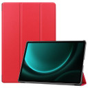 Samsung Galaxy Tab S9FE+ X610    Tri-Fold PU Case    Red