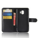 Galaxy J2 Core      Pu Wallet Case    [Black]