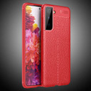 Samsung Galaxy S21      Leather Texture Case    Red
