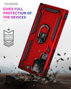 Samsung Galaxy S22 Ultra      Military Armour Ring Case    Red