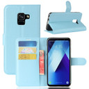 Galaxy A8 Plus 2018      Pu Wallet Case    [Lightblue]