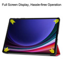Samsung Galaxy Tab S9+ X810    Tri-Fold PU Case    Red
