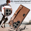 Samsung Galaxy S24 Ultra      Hand Strap PU Card Case    Brown