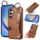 Samsung Galaxy A35 5G      Hand Strap PU Card Case    Brown